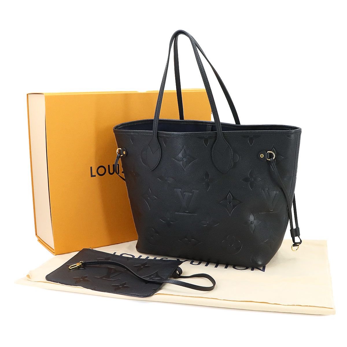 Louis Vuitton Monogram Empreinte Neverfull MM Tote Bag Leather Noir — view 2