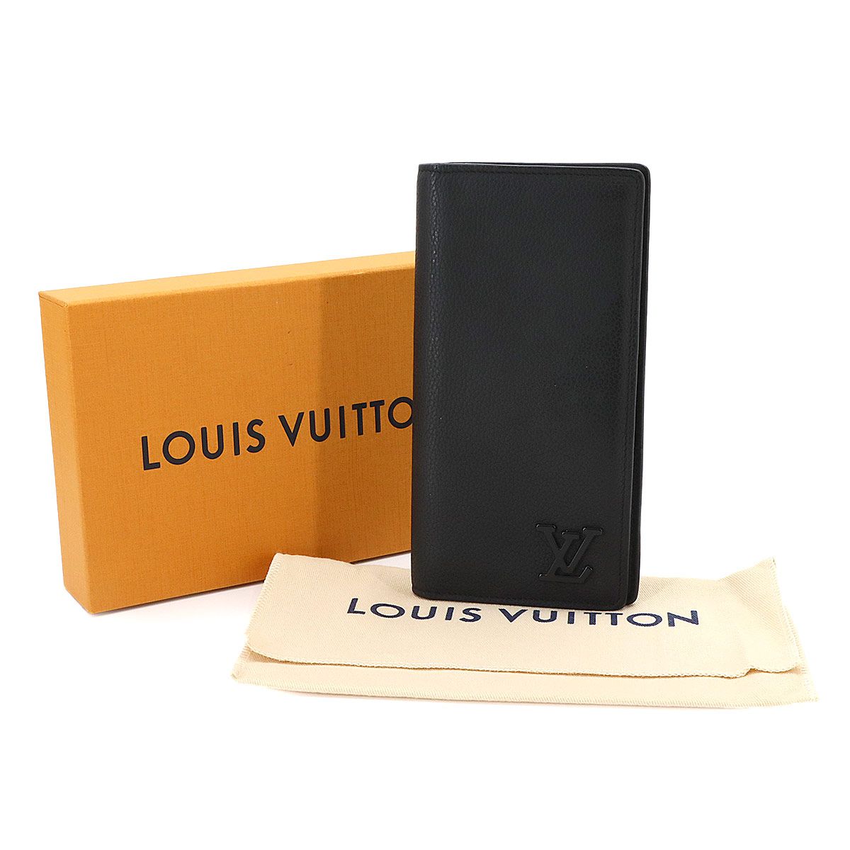 Louis Vuitton LV Aerogram Portefeuille Brazza NM Bifold Wallet Leather Noir — view 2