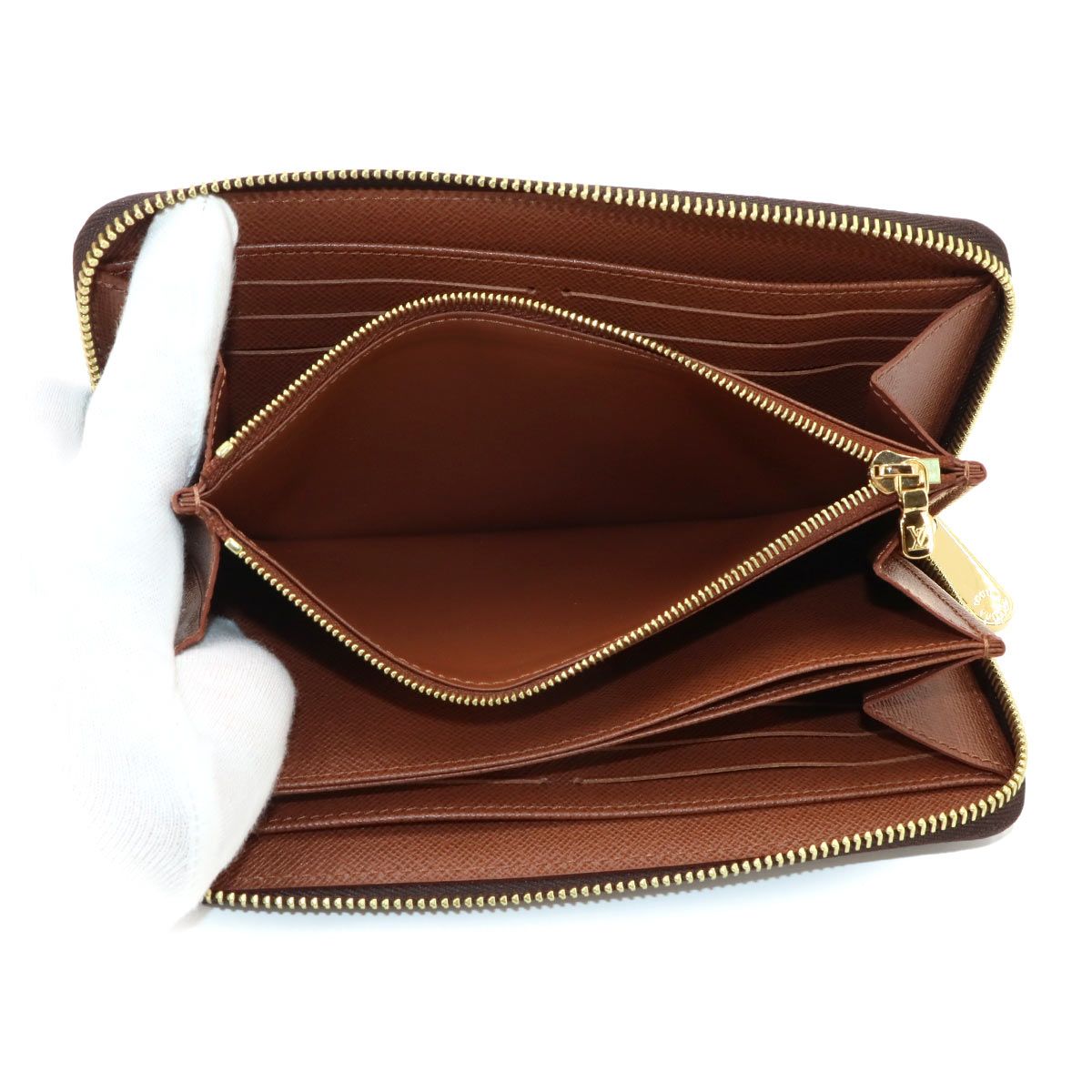 Louis Vuitton Monogram Zippy Wallet Zip Around Brown — view 7