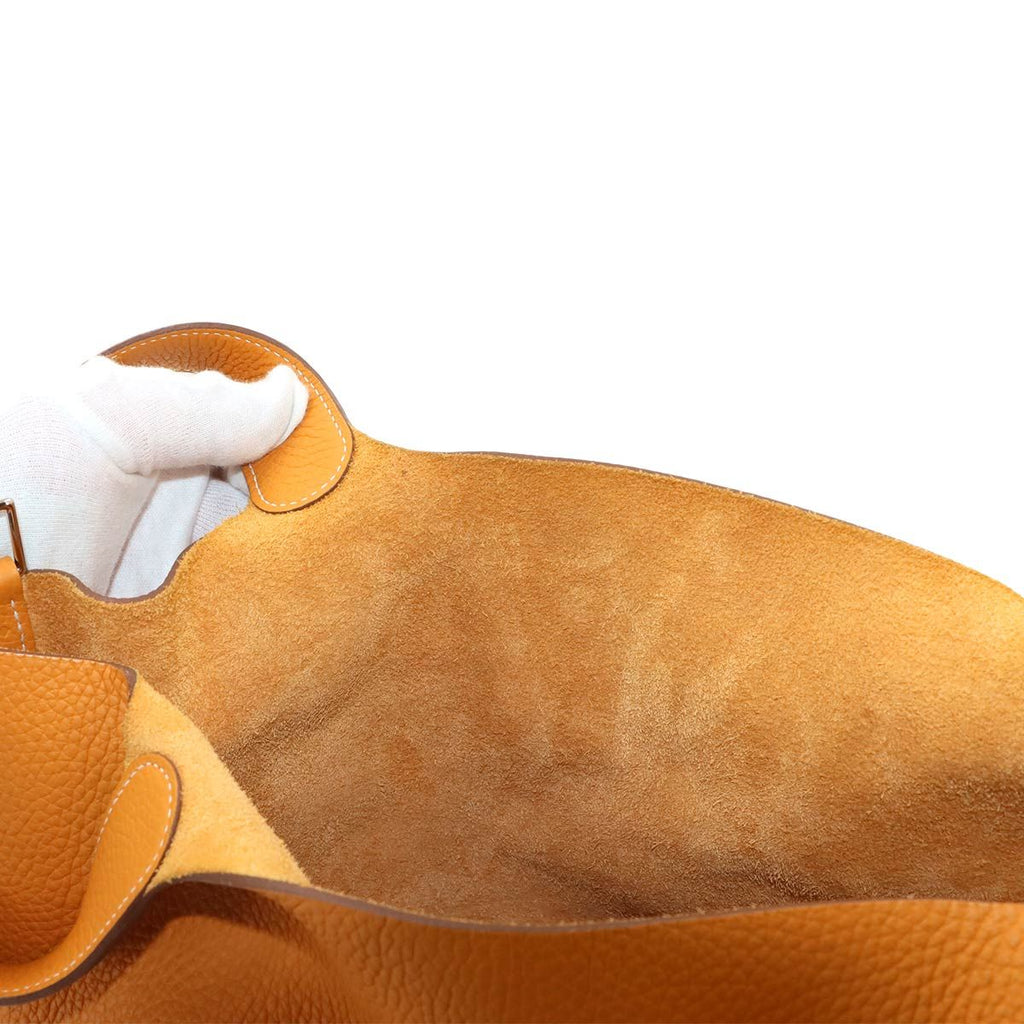 Hermes Picotin Lock GM Hand Bag Taurillon Clemence Mutard Silver — view 8
