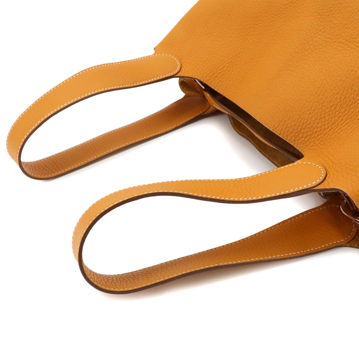 Hermes Picotin Lock GM Hand Bag Taurillon Clemence Mutard Silver — view 5