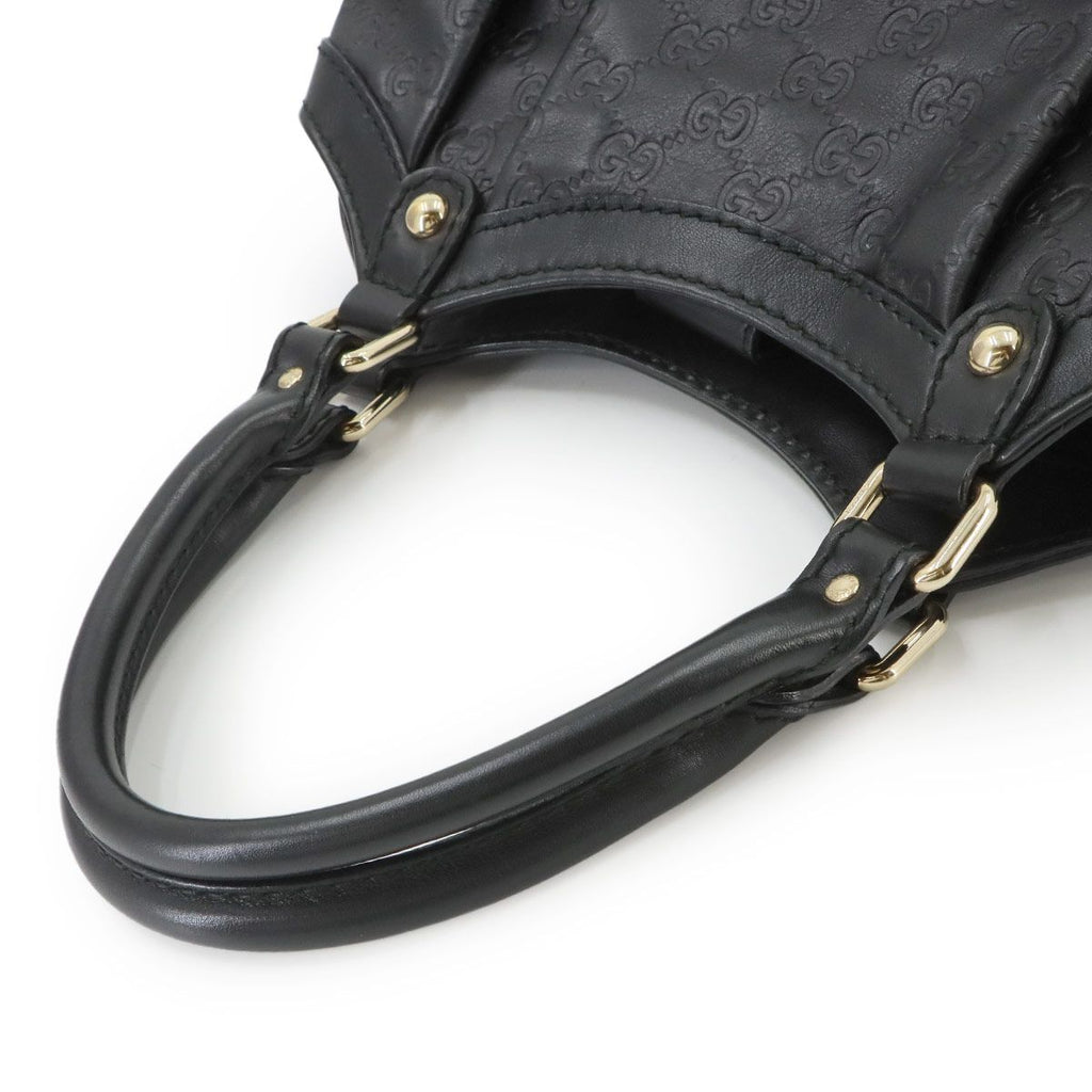 Gucci Guccissima Sukey Hand Bag Leather Black Gold Bag — view 5