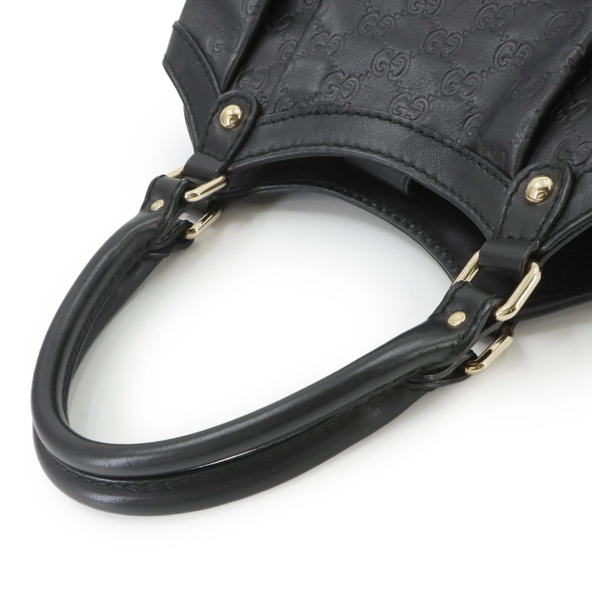 Gucci Guccissima Sukey Hand Bag Leather Black Gold Bag — view 5