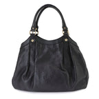 Gucci Guccissima Sukey Hand Bag Leather Black Gold Bag — view 2