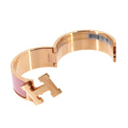 Hermes Clic Clac H PM Bangle Rose Nacarat Gold Bracelet — view 5