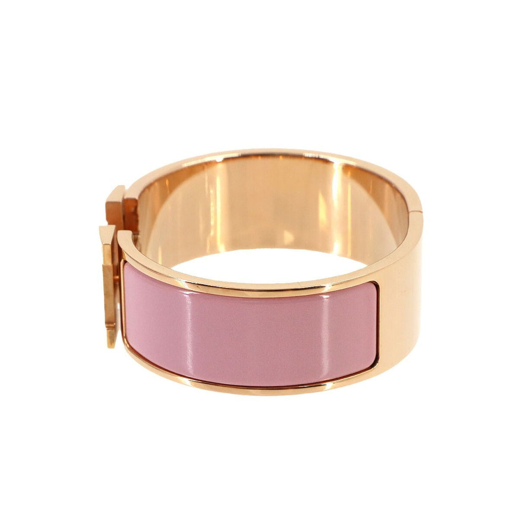 Hermes Clic Clac H PM Bangle Rose Nacarat Gold Bracelet — view 3