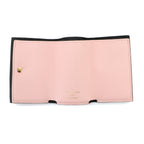 Louis Vuitton Portefeuille Lock Mini Trifold Wallet Leather Noir Beige — view 6