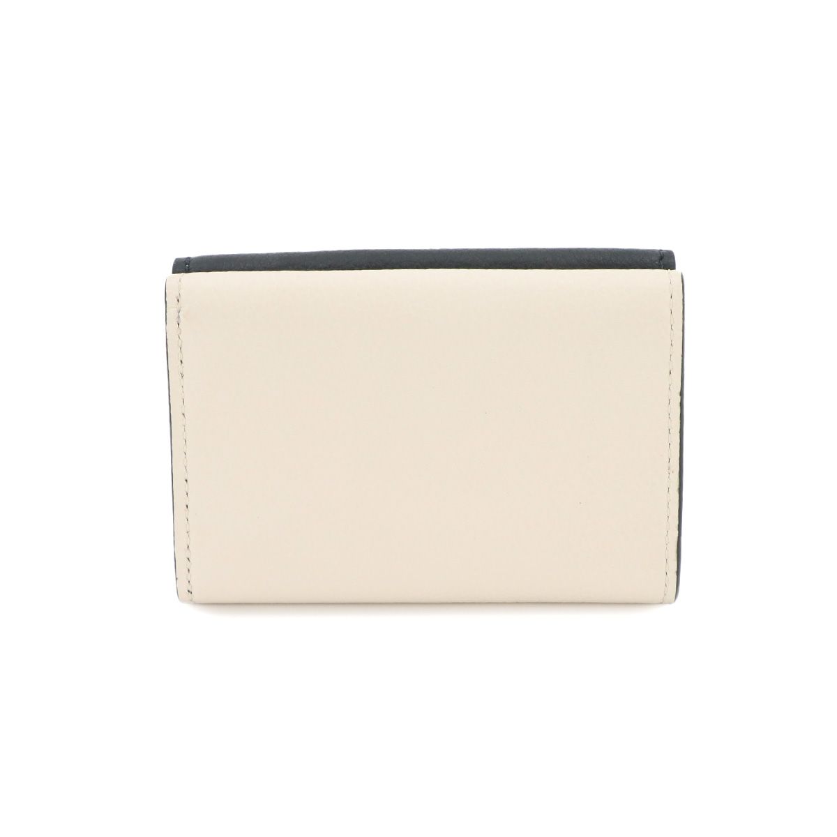 Louis Vuitton Portefeuille Lock Mini Trifold Wallet Leather Noir Beige — view 3