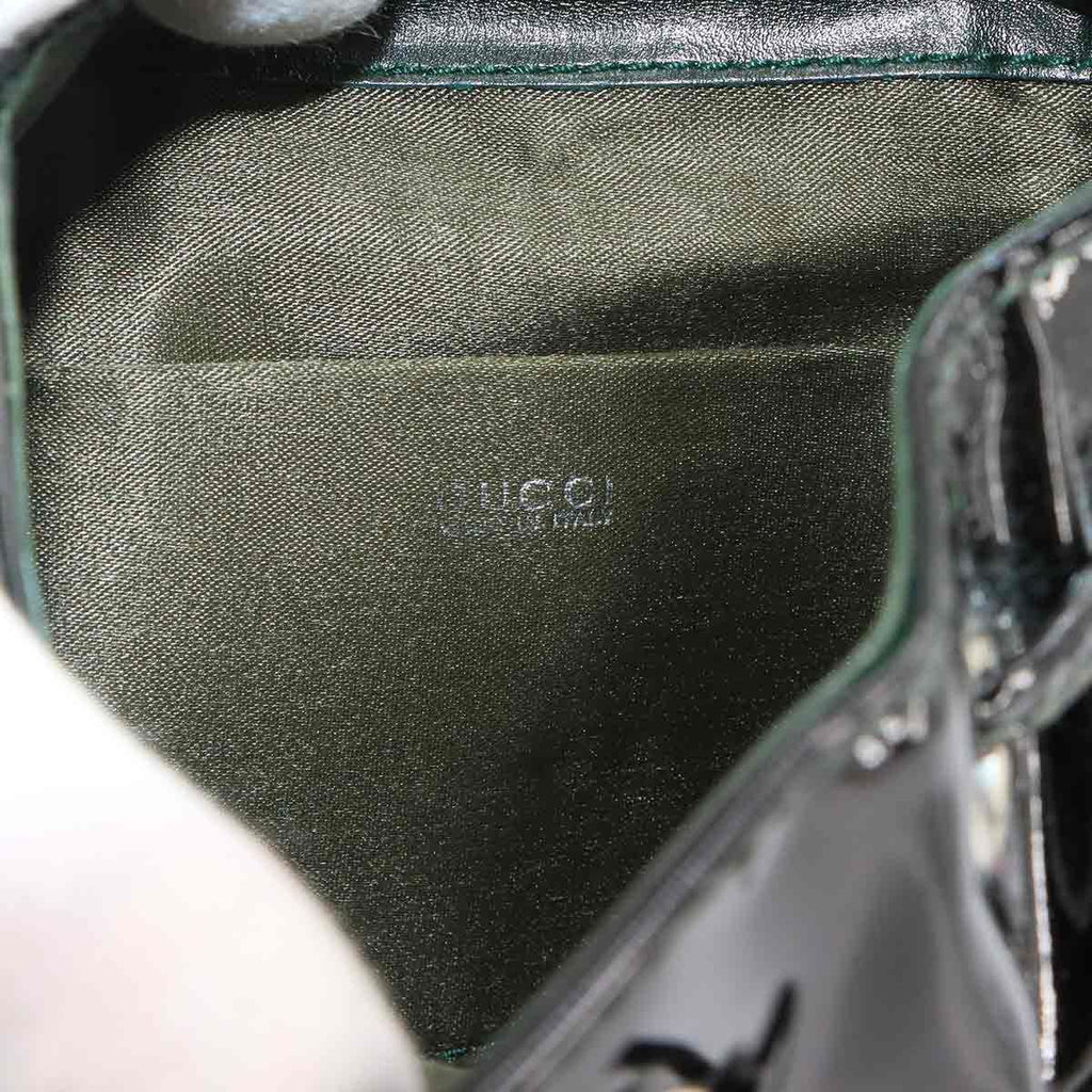 Gucci Bamboo Backpack Enamel Black Silver — view 7