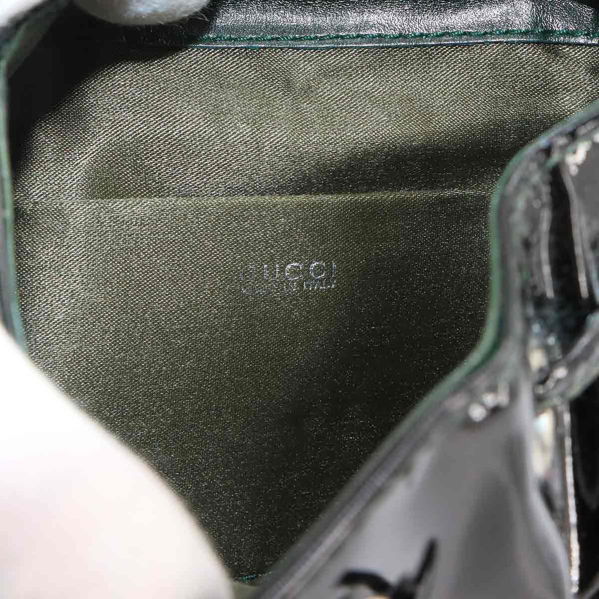 Gucci Bamboo Backpack Enamel Black Silver — view 7