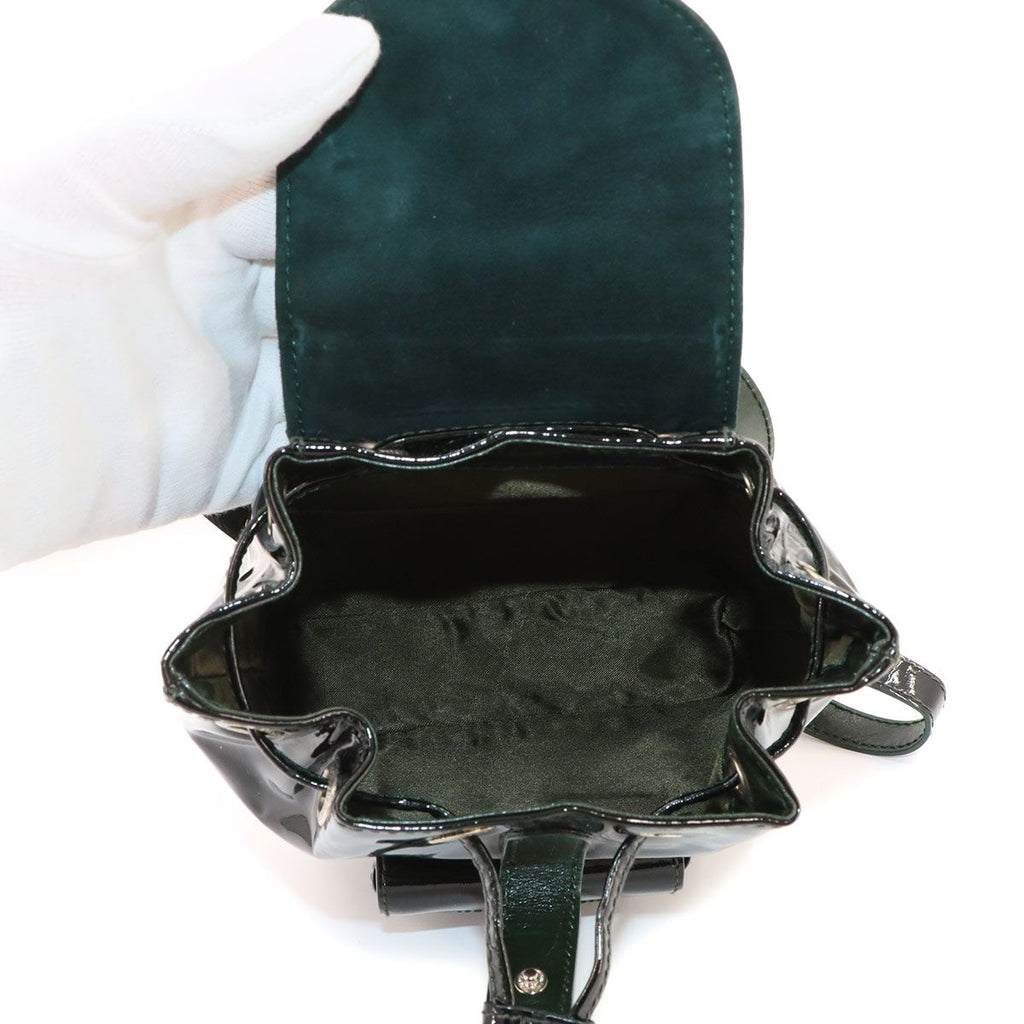 Gucci Bamboo Backpack Enamel Black Silver — view 6