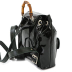 Gucci Bamboo Backpack Enamel Black Silver — view 4