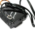 Gucci Bamboo Backpack Enamel Black Silver — view 8