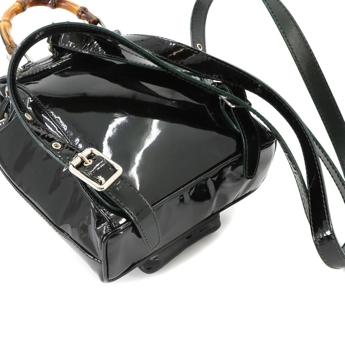 Gucci Bamboo Backpack Enamel Black Silver — view 8
