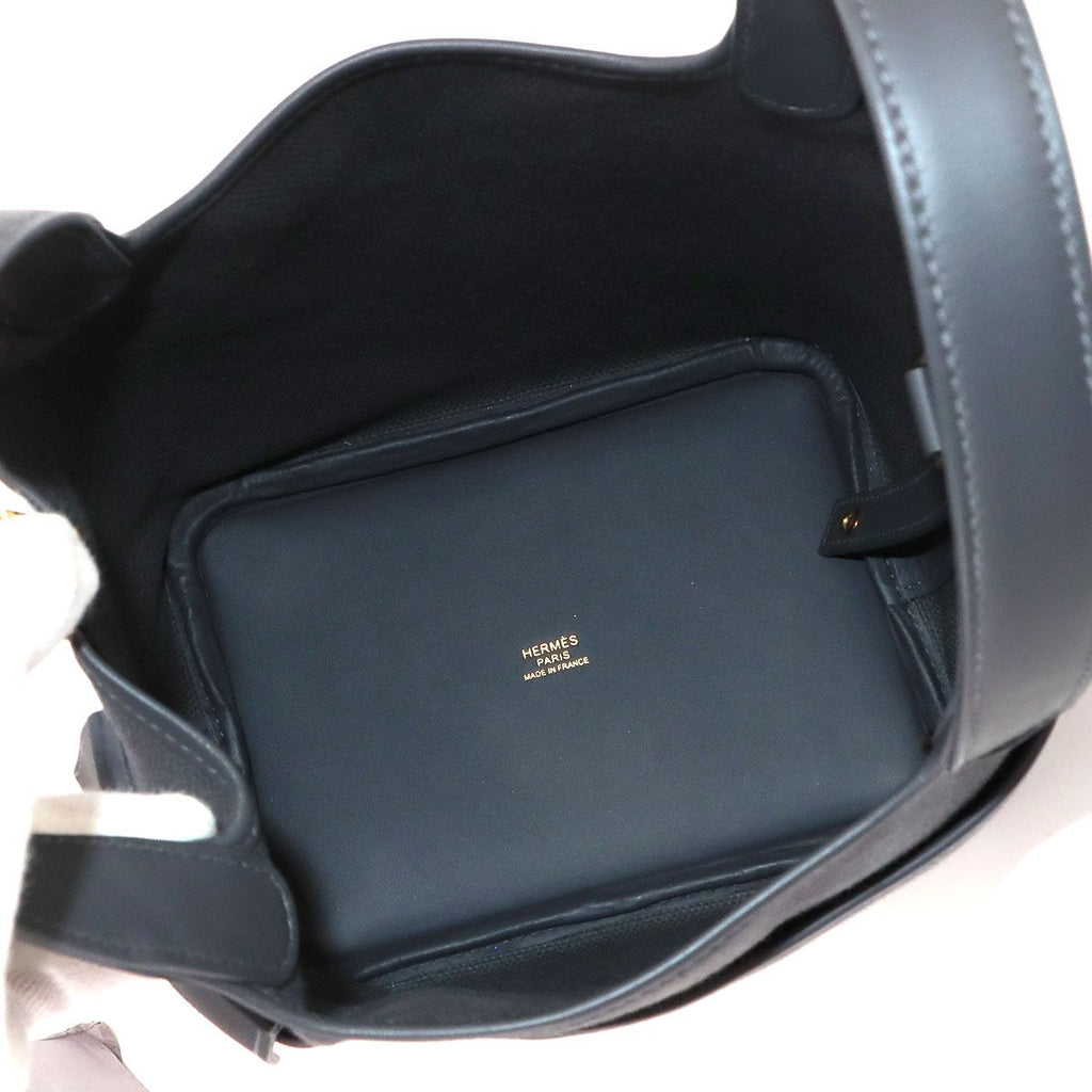 Hermes Picotin Lock 18 PM Cargo Pocket Toilegoeran Swift Ardoise Gold Handbag — view 7