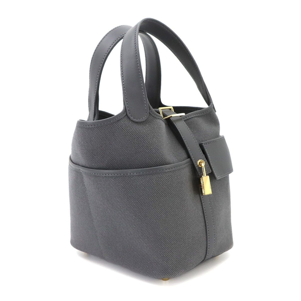 Hermes Picotin Lock 18 PM Cargo Pocket Toilegoeran Swift Ardoise Gold Handbag — view 4