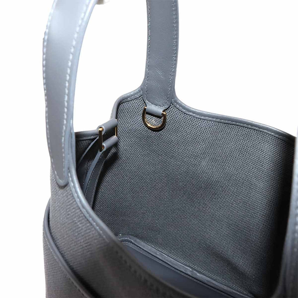 Hermes Picotin Lock 18 PM Cargo Pocket Toilegoeran Swift Ardoise Gold Handbag — view 8
