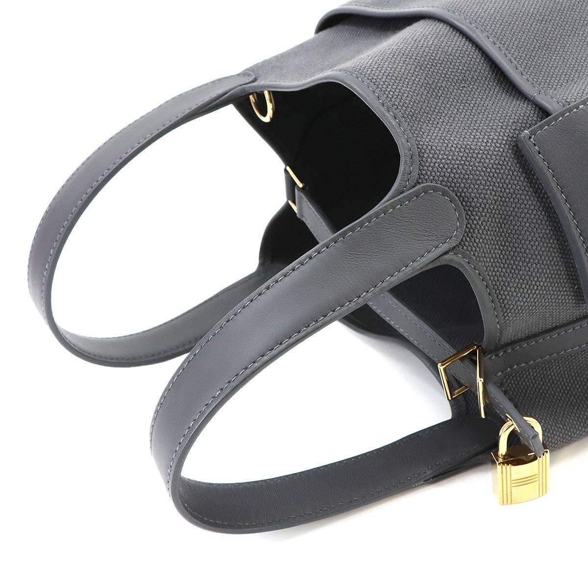 Hermes Picotin Lock 18 PM Cargo Pocket Toilegoeran Swift Ardoise Gold Handbag — view 6