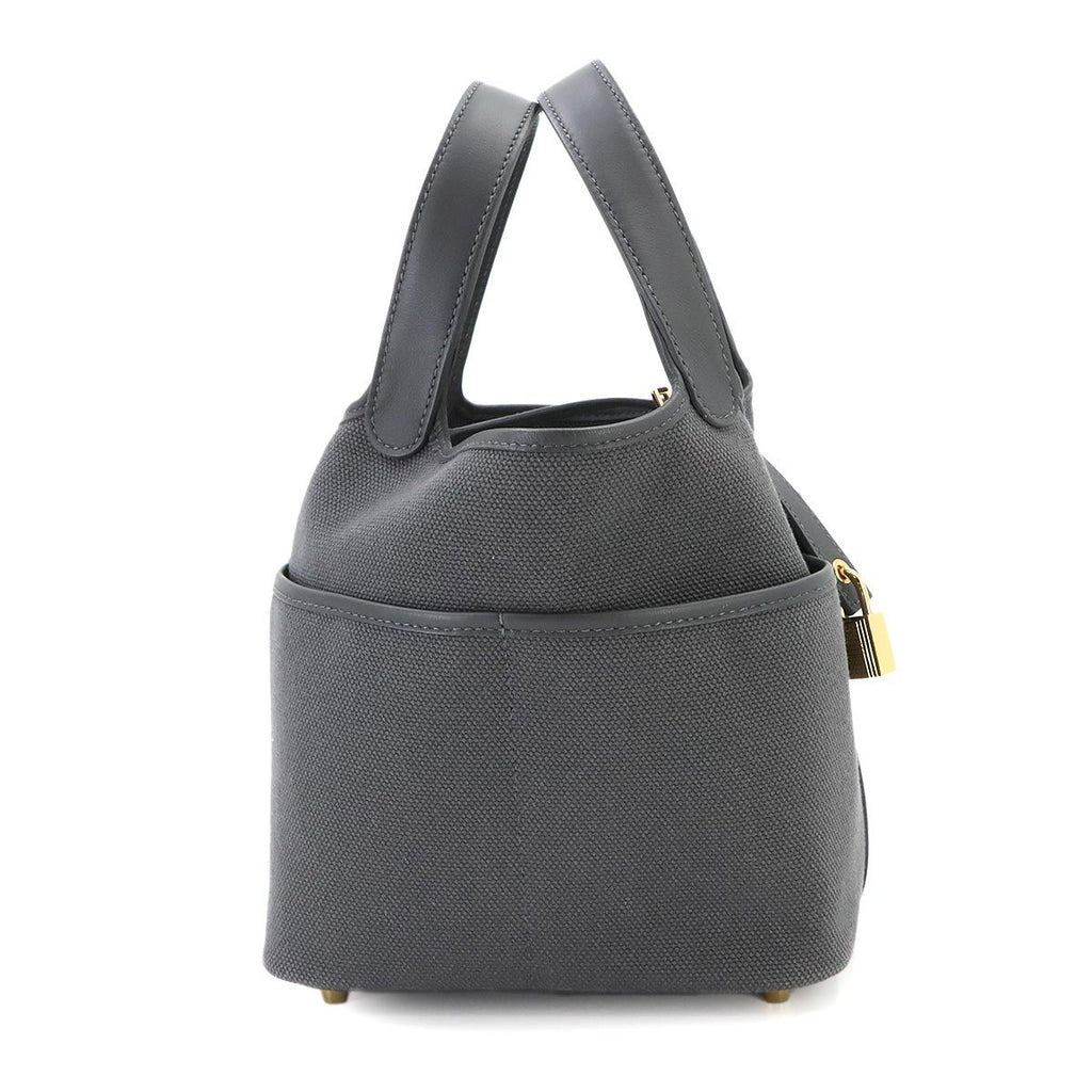 Hermes Picotin Lock 18 PM Cargo Pocket Toilegoeran Swift Ardoise Gold Handbag — view 3