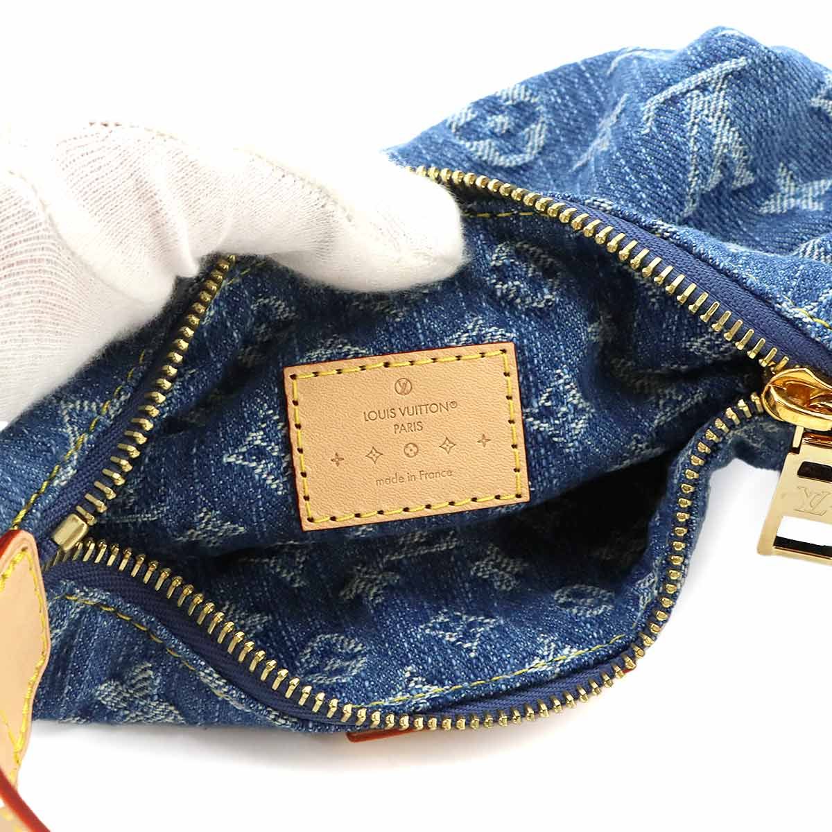 Louis Vuitton Monogram Denim Pochette Hills Hand Bag Blue — view 7