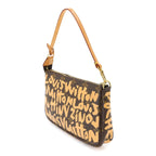 Louis Vuitton Monogram Graffiti Pochette Accessoires Hand Bag Peach — view 3
