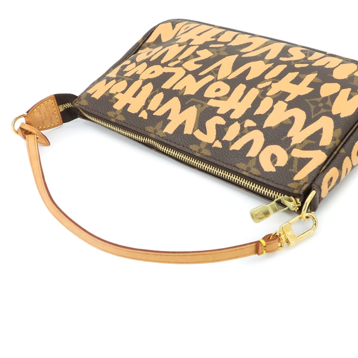 Louis Vuitton Monogram Graffiti Pochette Accessoires Hand Bag Peach — view 5