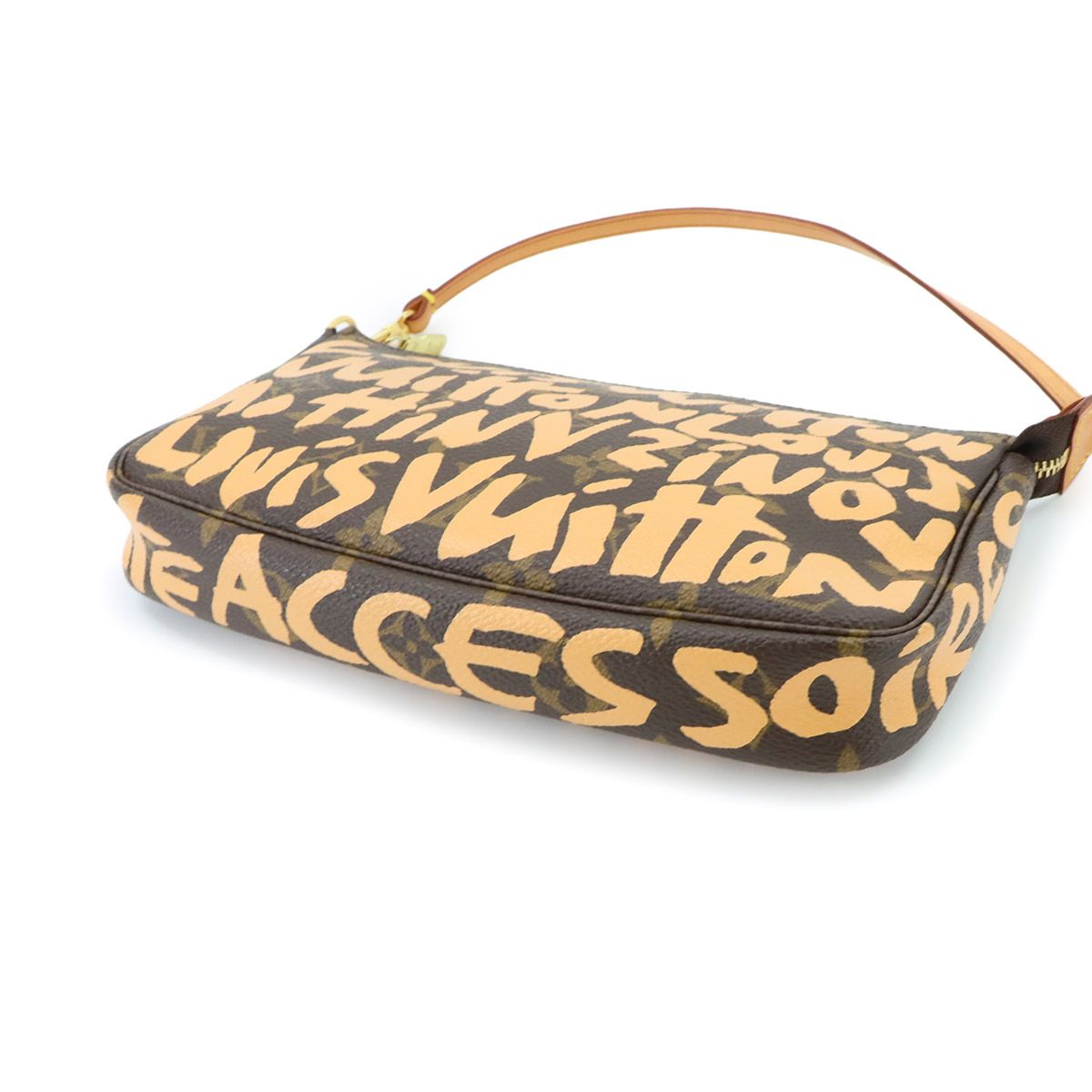 Louis Vuitton Monogram Graffiti Pochette Accessoires Hand Bag Peach — view 4