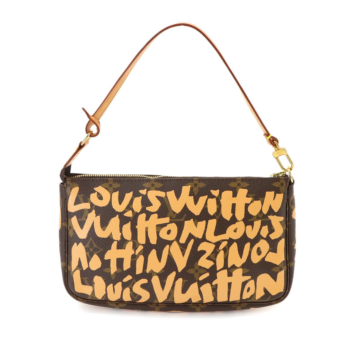Louis Vuitton Monogram Graffiti Pochette Accessoires Hand Bag Peach — view 2