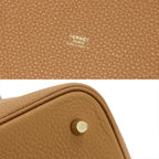 Hermes Picotin Lock 22 Hand Bag Taurillon Clemence Biscuit Gold — view 8