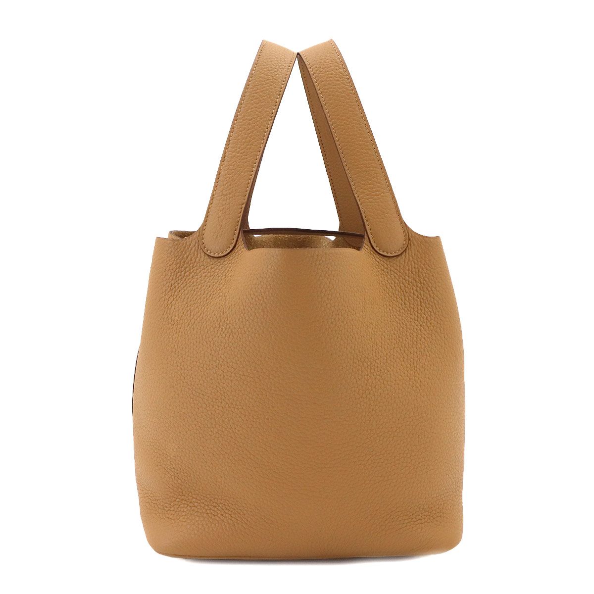 Hermes Picotin Lock 22 Hand Bag Taurillon Clemence Biscuit Gold — view 3