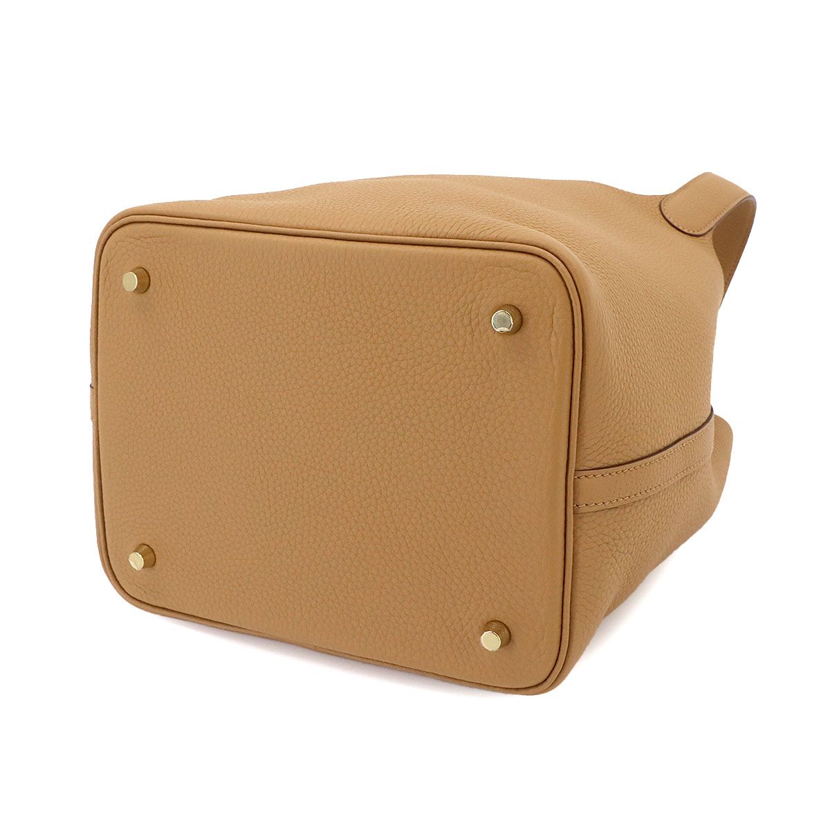 Hermes Picotin Lock 22 Hand Bag Taurillon Clemence Biscuit Gold — view 5