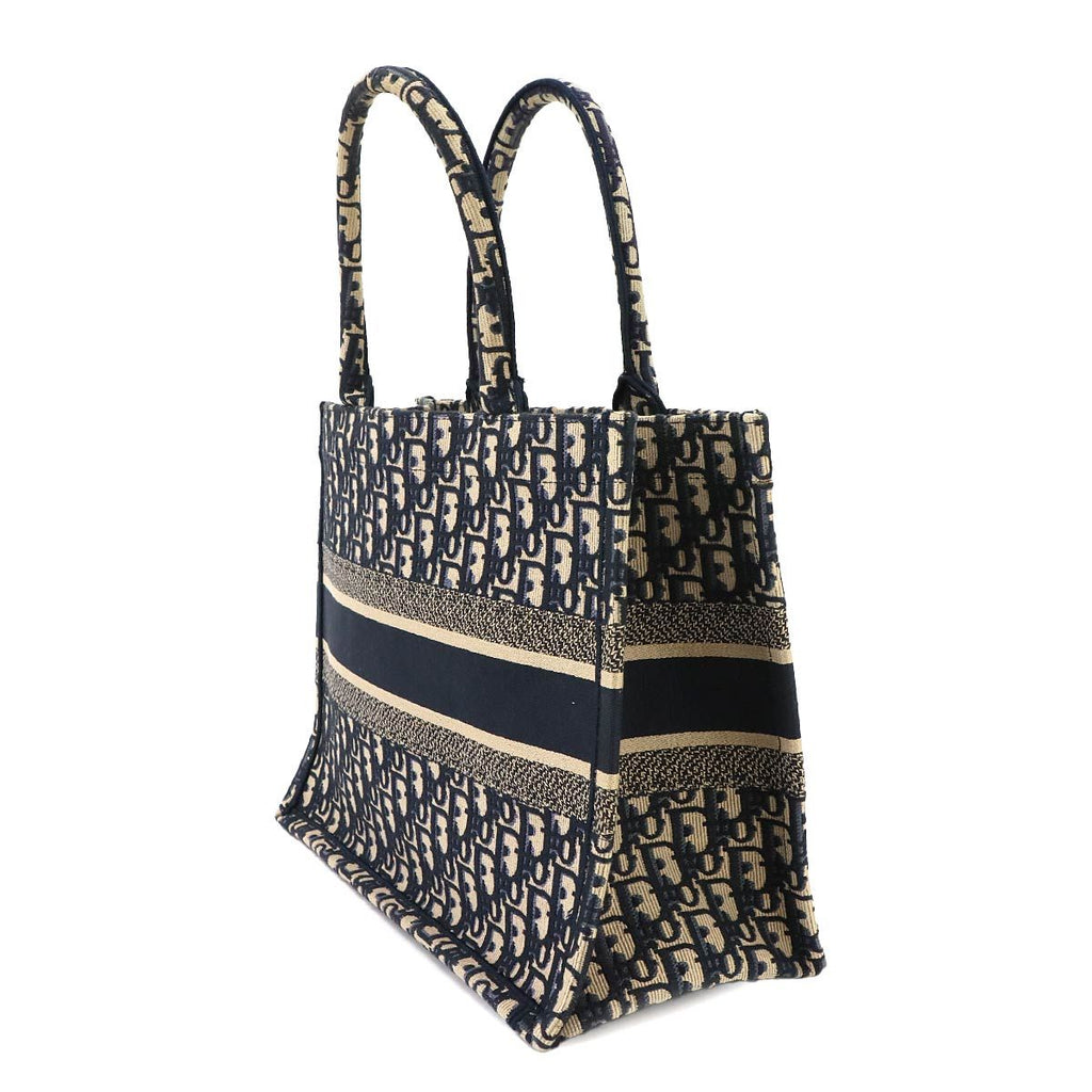 Dior Book Tote Bag Medium Oblique Canvas Navy — view 3