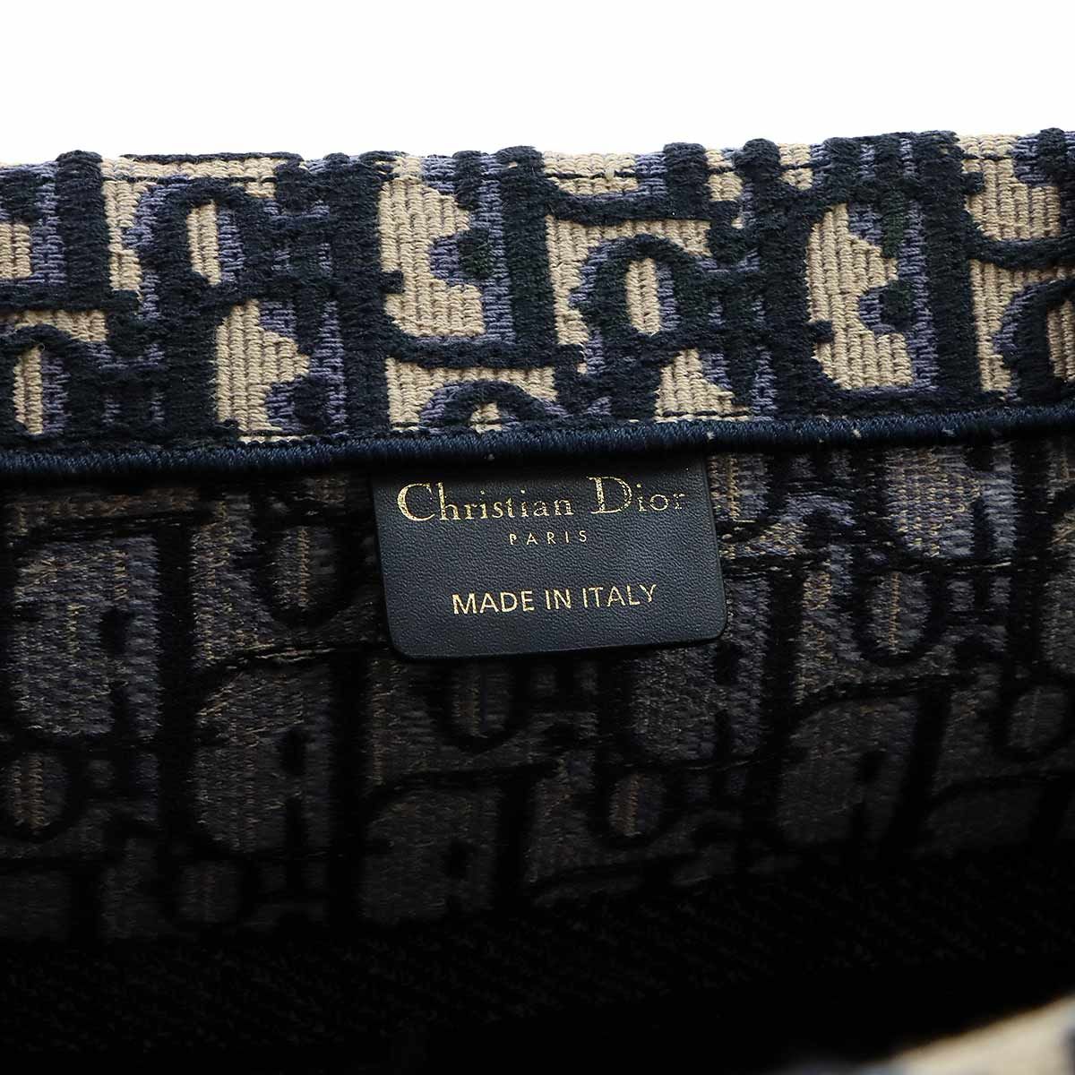 Dior Book Tote Bag Medium Oblique Canvas Navy — view 7