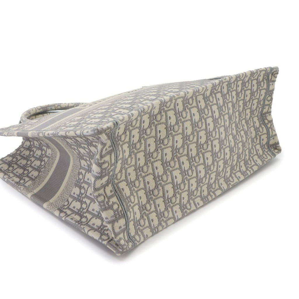 Dior Book Tote Bag Large Oblique Canvas Gray Ecru White — view 5