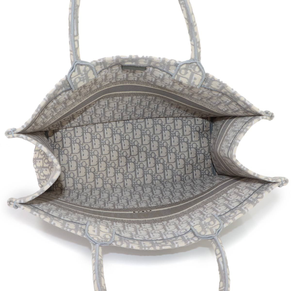 Dior Book Tote Bag Large Oblique Canvas Gray Ecru White — view 7