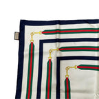 Gucci Scarf Print Silk Twill Ivory Navy Silk'in Turlocking — view 3