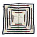 Gucci Scarf Print Silk Twill Ivory Navy Silk'in Turlocking