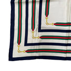 Gucci Scarf Print Silk Twill Ivory Navy Silk'in Turlocking — view 5