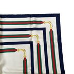Gucci Scarf Print Silk Twill Ivory Navy Silk'in Turlocking — view 4