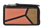 Loewe Coin Purse Card Case Puzzle Fragment Mini Wallet Rose Brown