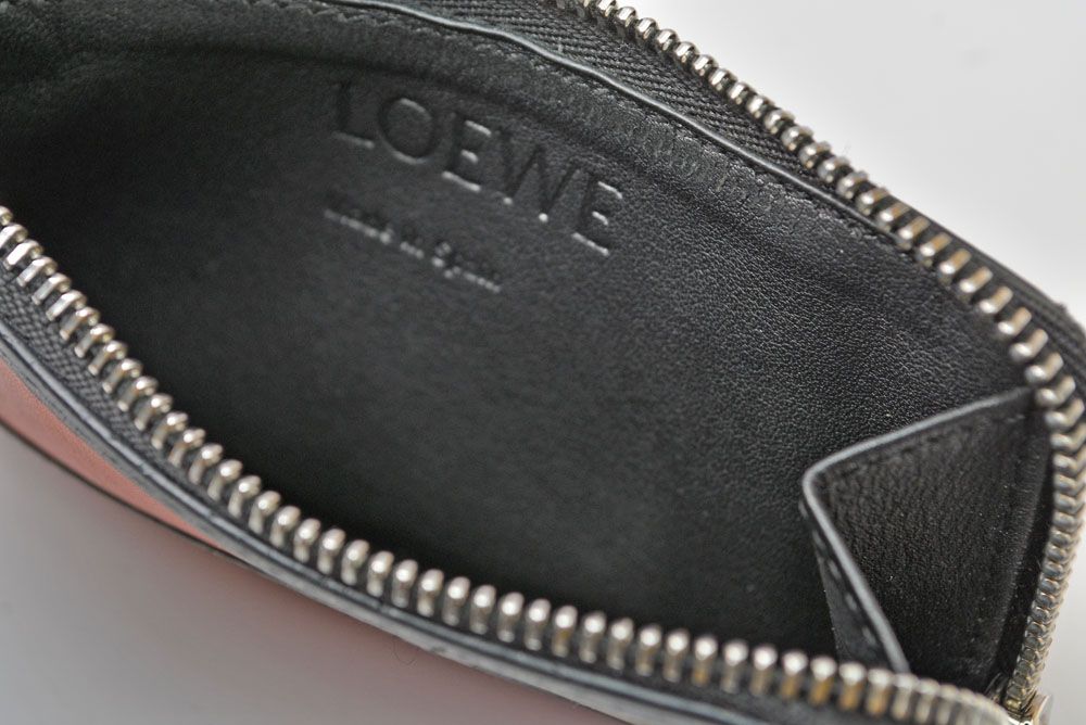 Loewe Coin Purse Card Case Puzzle Fragment Mini Wallet Rose Brown — view 8