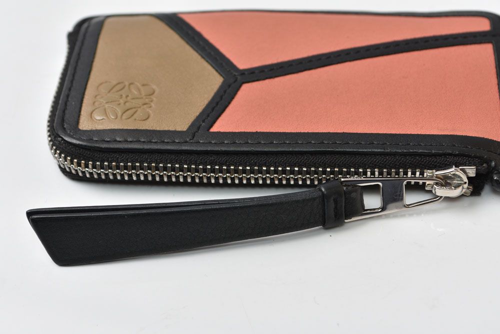 Loewe Coin Purse Card Case Puzzle Fragment Mini Wallet Rose Brown — view 4