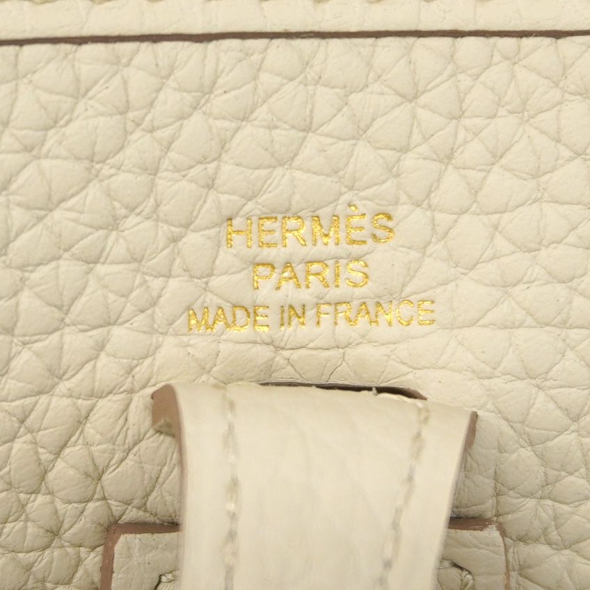 Hermes Shoulder Bag Evelyne TPM Taurillon Clemence Beton Gold — view 5
