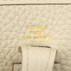 Hermes Shoulder Bag Evelyne TPM Taurillon Clemence Beton Gold — view 5