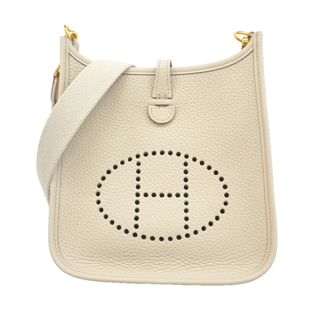 Hermes Shoulder Bag Evelyne TPM Taurillon Clemence Beton Gold