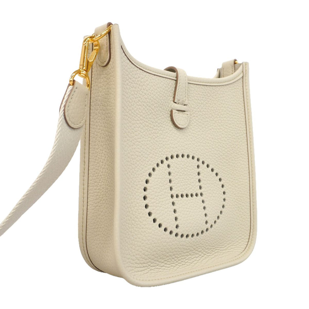 Hermes Shoulder Bag Evelyne TPM Taurillon Clemence Beton Gold — view 2