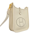 Hermes Shoulder Bag Evelyne TPM Taurillon Clemence Beton Gold — view 2