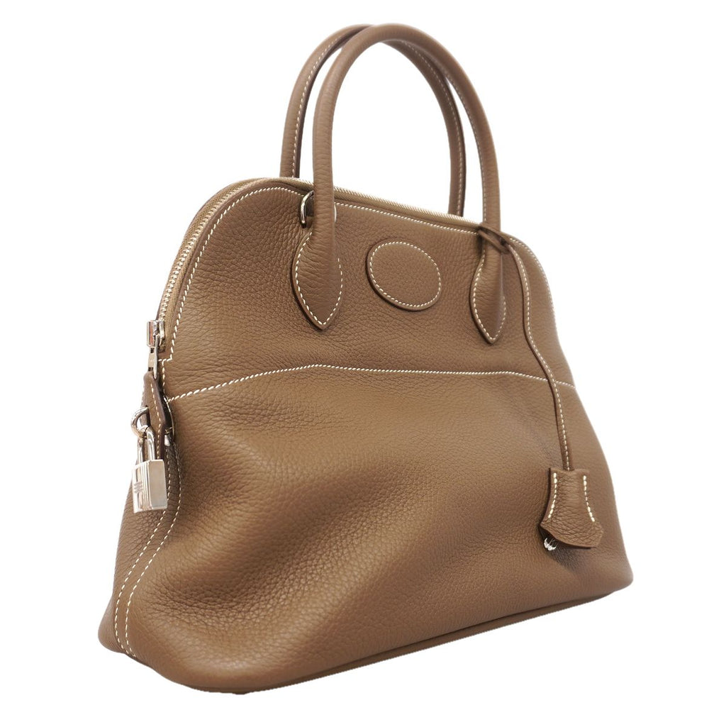 Hermes Handbag Bolide 31 Taurillon Clemence Etoupe Silver 2-Way Bag — view 2