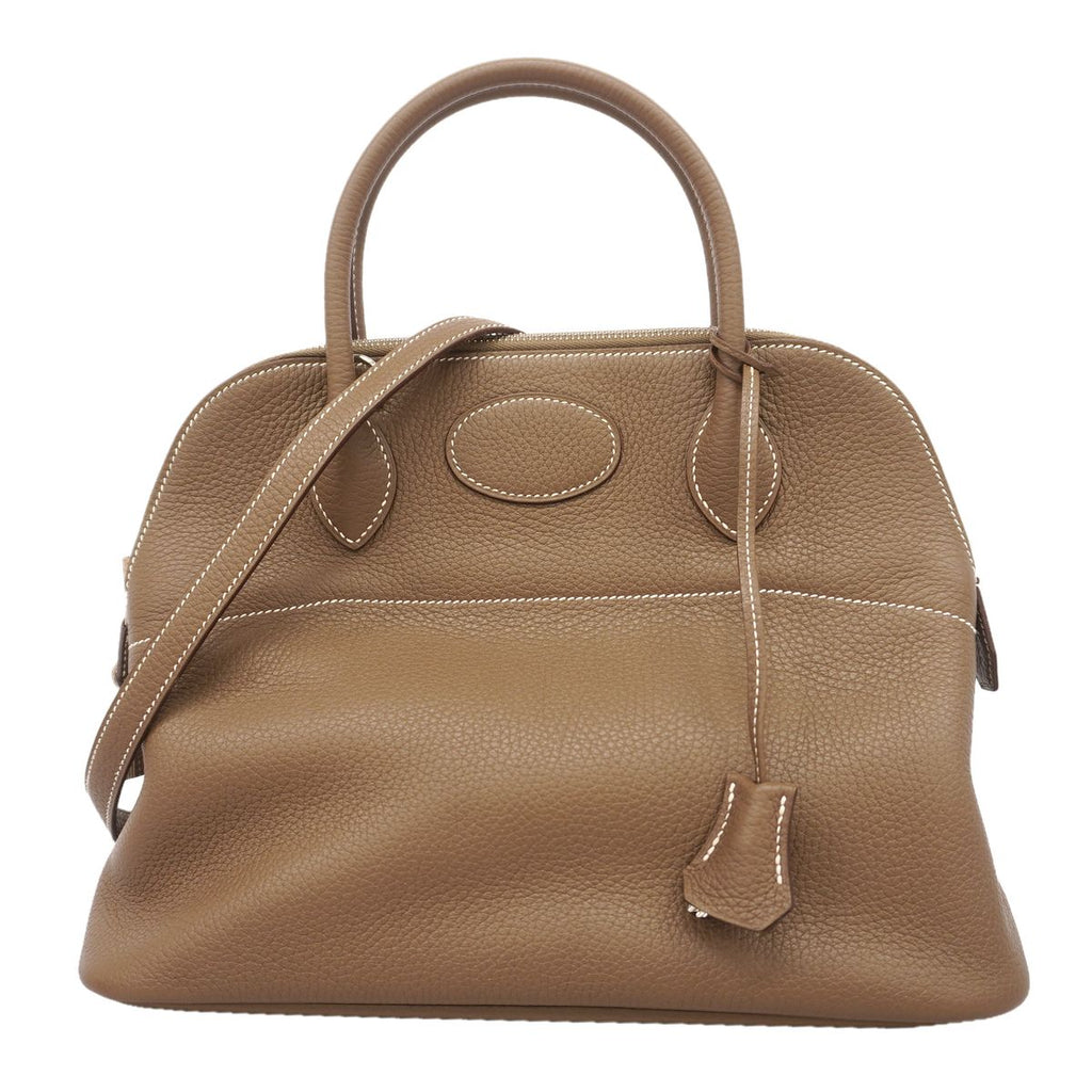 Hermes Handbag Bolide 31 Taurillon Clemence Etoupe Silver 2-Way Bag