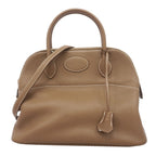 Hermes Handbag Bolide 31 Taurillon Clemence Etoupe Silver 2-Way Bag